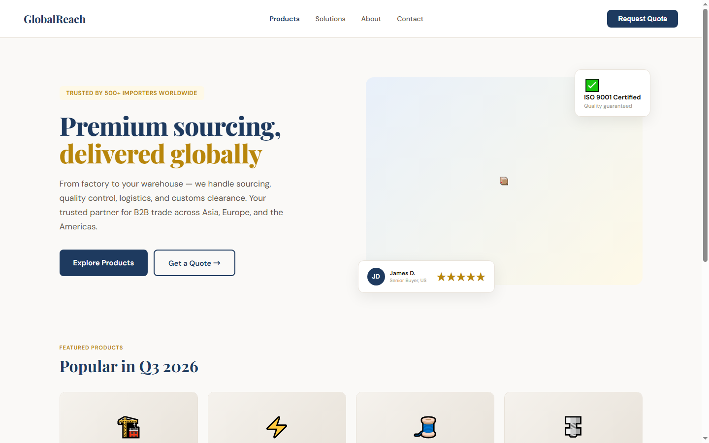 GlobalReach — B2B Trade Platform Landing